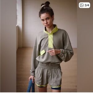 NWOT Free People Two World Set Pullover Sweater Shorts